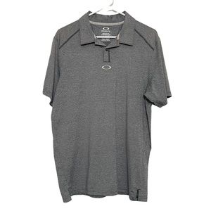 Men’s heather gray Oakley hydrolix polo shirt, size S
